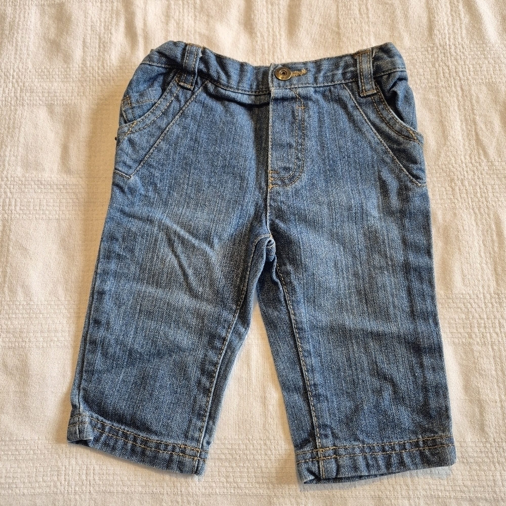 Timberland boys size 6-9 months elastic waist jeans, vguc